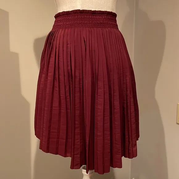 Joie Burgundy Feliciana Deep Verbena Pleated Small Skirt