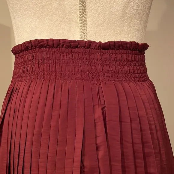Joie Burgundy Feliciana Deep Verbena Pleated Small Skirt