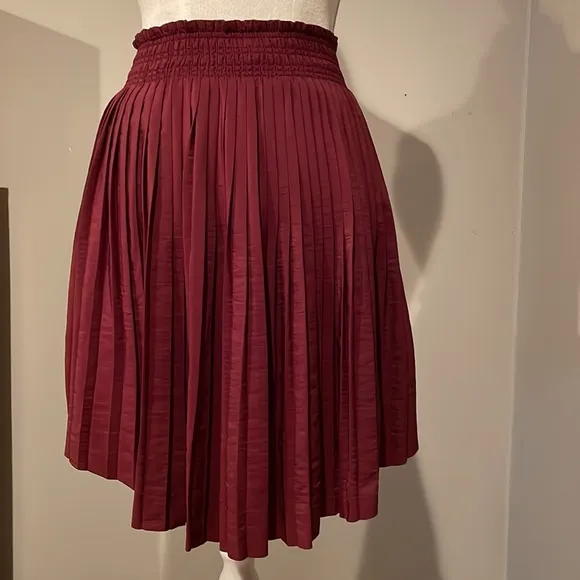 Joie Burgundy Feliciana Deep Verbena Pleated Small Skirt