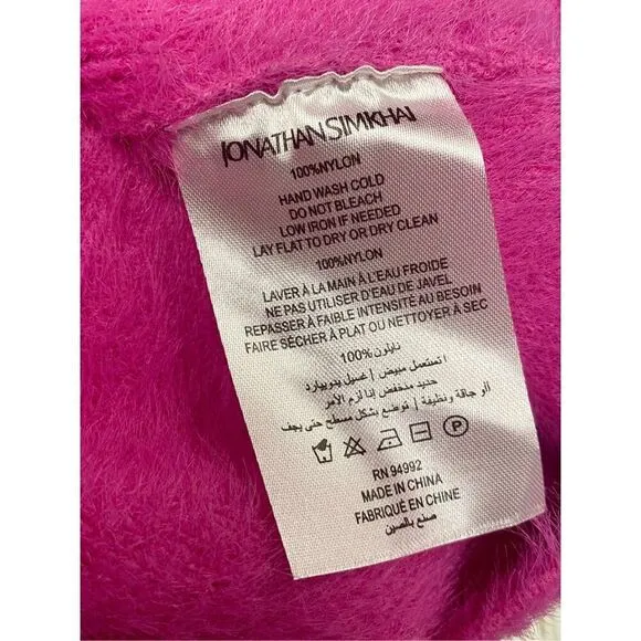 Jonathan Simkhai NWT Paytra Fuzzy Knit Skirt in Hot Pink Size M
