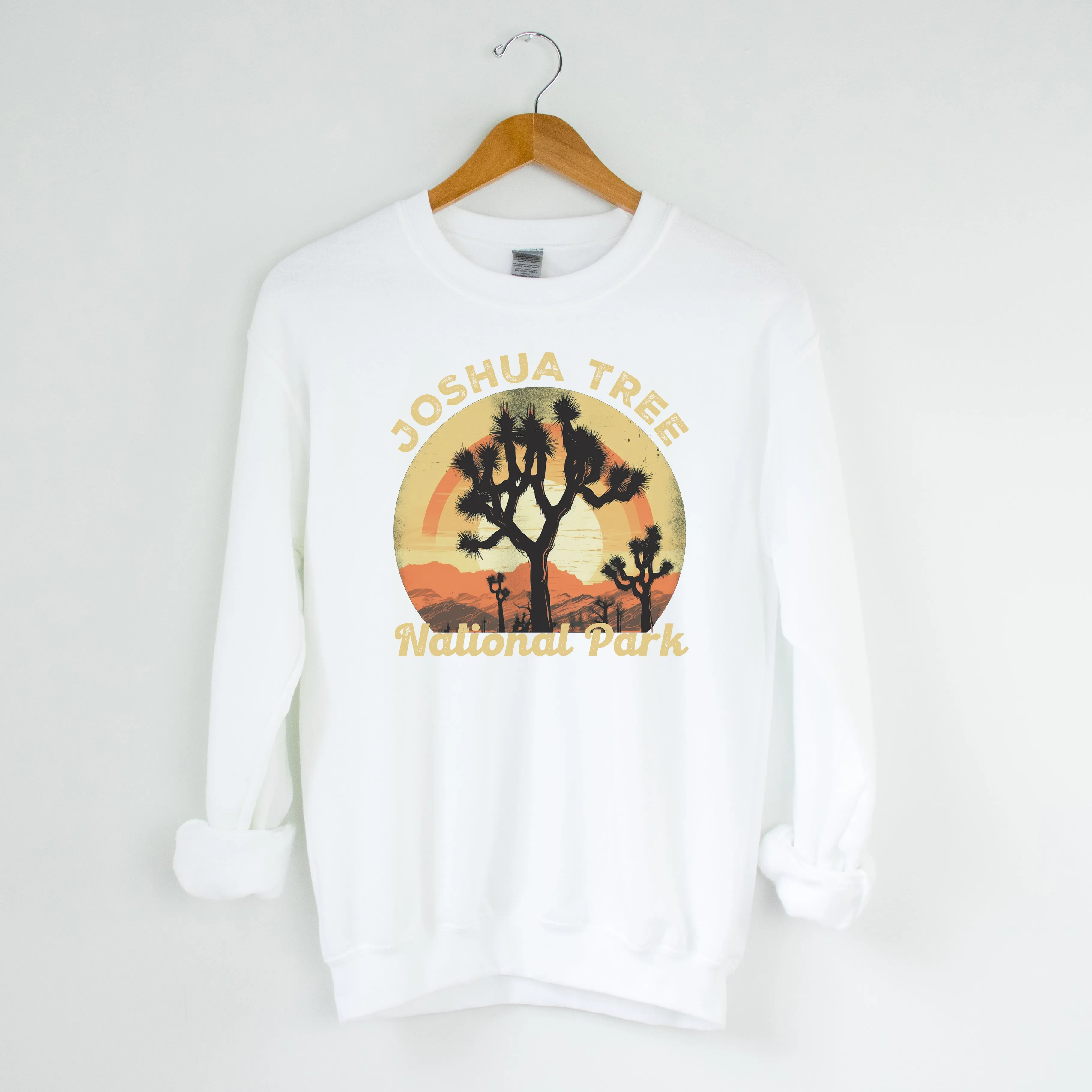 JOSHUA TREE NATIONAL PARK WHITE CREWNECK