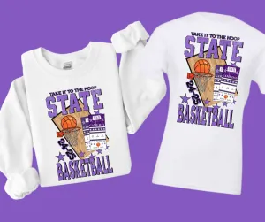 K STATE (PURPLE) Basketball Tickets WHITE Sweatshirt or Tee