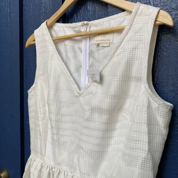 Kate Spade Organza Fit and Flair White Dress
