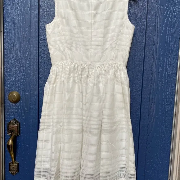 Kate Spade Organza Fit and Flair White Dress