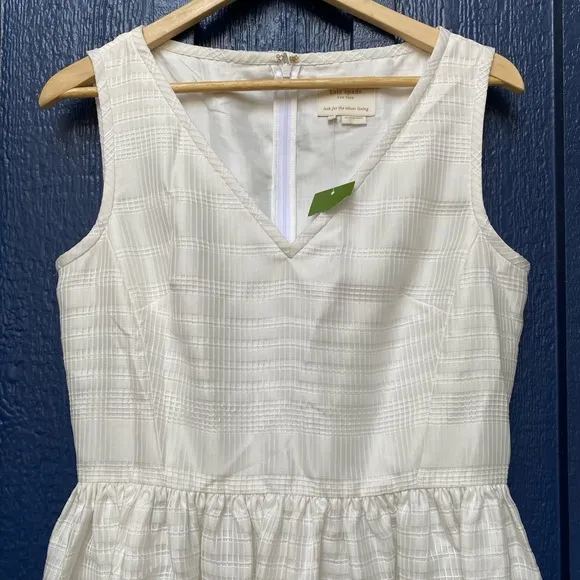 Kate Spade Organza Fit and Flair White Dress