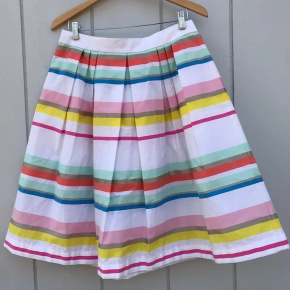 Kate Spade Ribbon Cape Rainbow Stripe Skirt