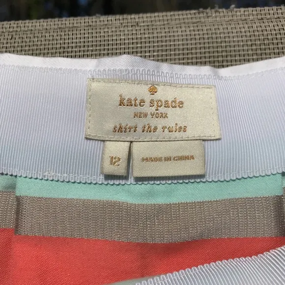 Kate Spade Ribbon Cape Rainbow Stripe Skirt