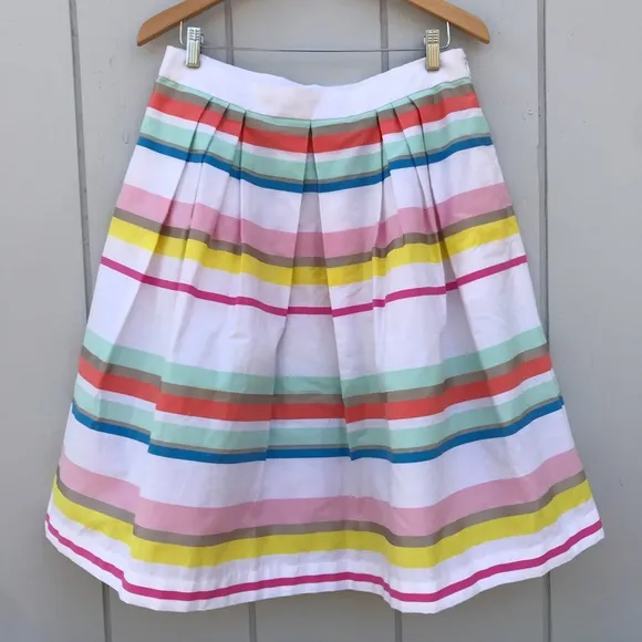 Kate Spade Ribbon Cape Rainbow Stripe Skirt