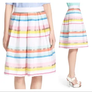Kate Spade Ribbon Cape Rainbow Stripe Skirt