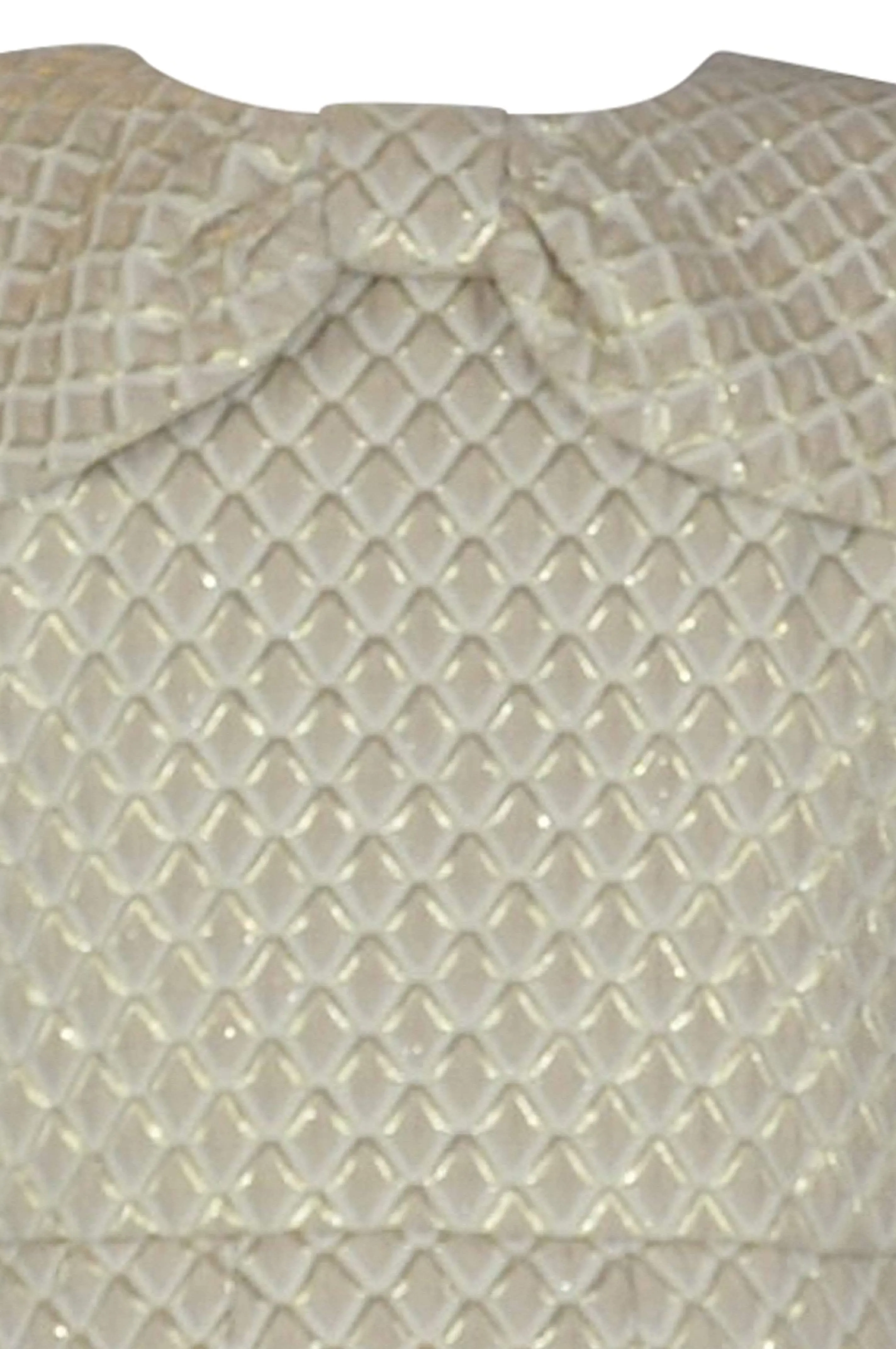 Katie : Cream & gold jacquard dress