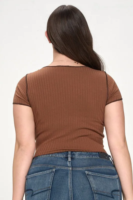 Kayla Crop Top - Brown