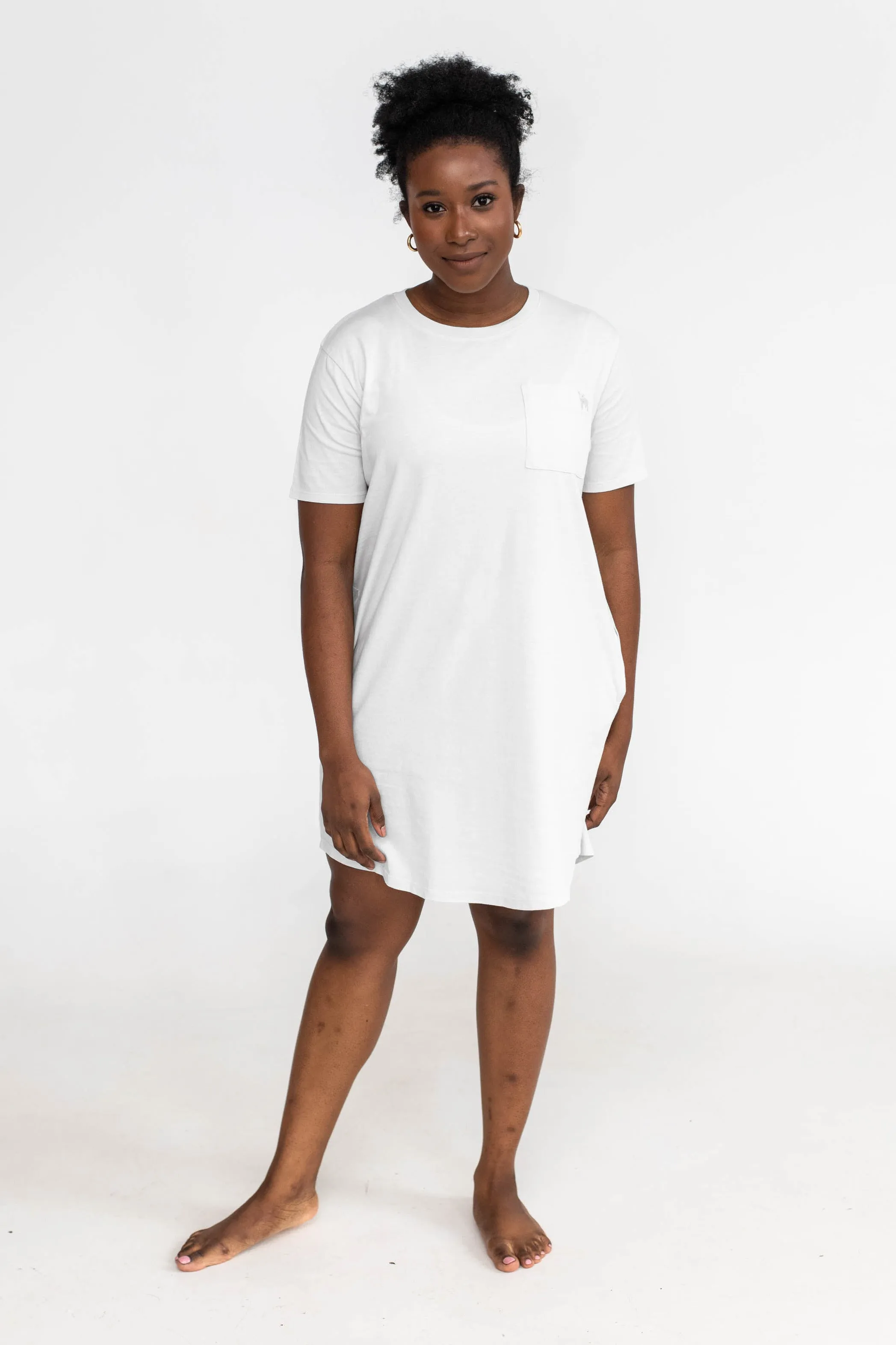 Kayla Easy T-Shirt Dress | White