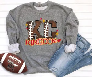 KC Kingdom Football Letters Grey Sweatshirt