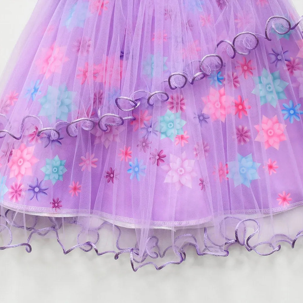 Kids Girls Encanto Tutu Summer Sleeveless Mesh Dress Halloween Carnival Suit