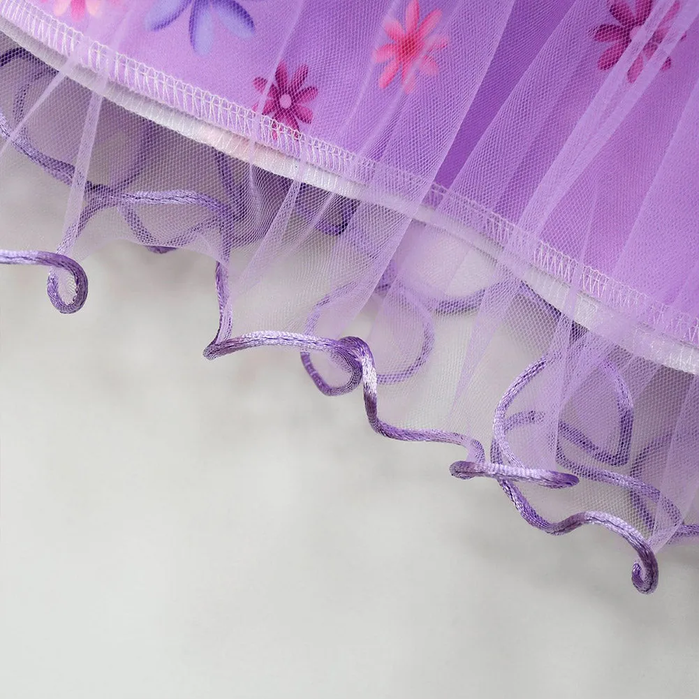 Kids Girls Encanto Tutu Summer Sleeveless Mesh Dress Halloween Carnival Suit