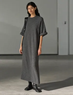 Knit Wool Maxi T-shirt Dress