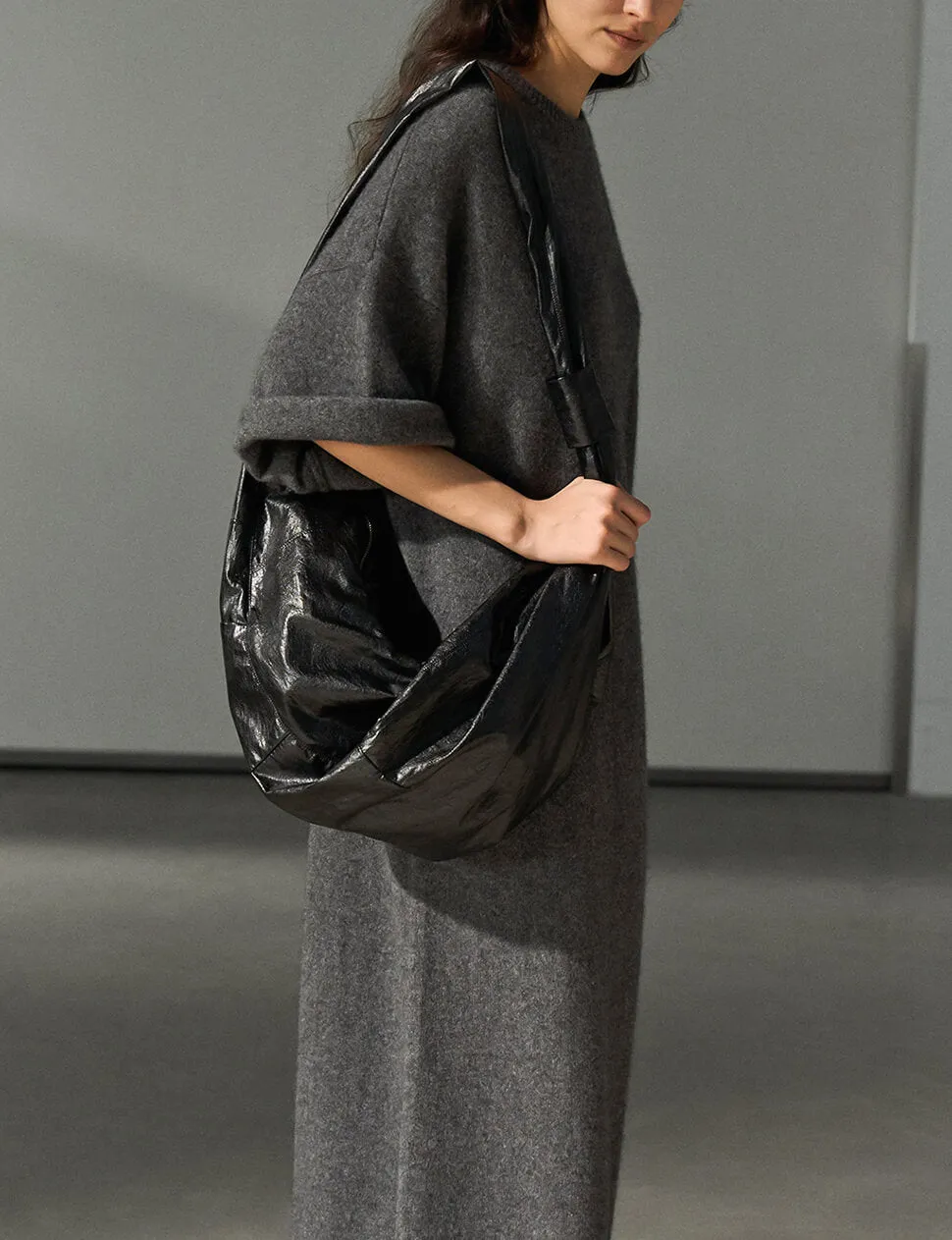 Knit Wool Maxi T-shirt Dress