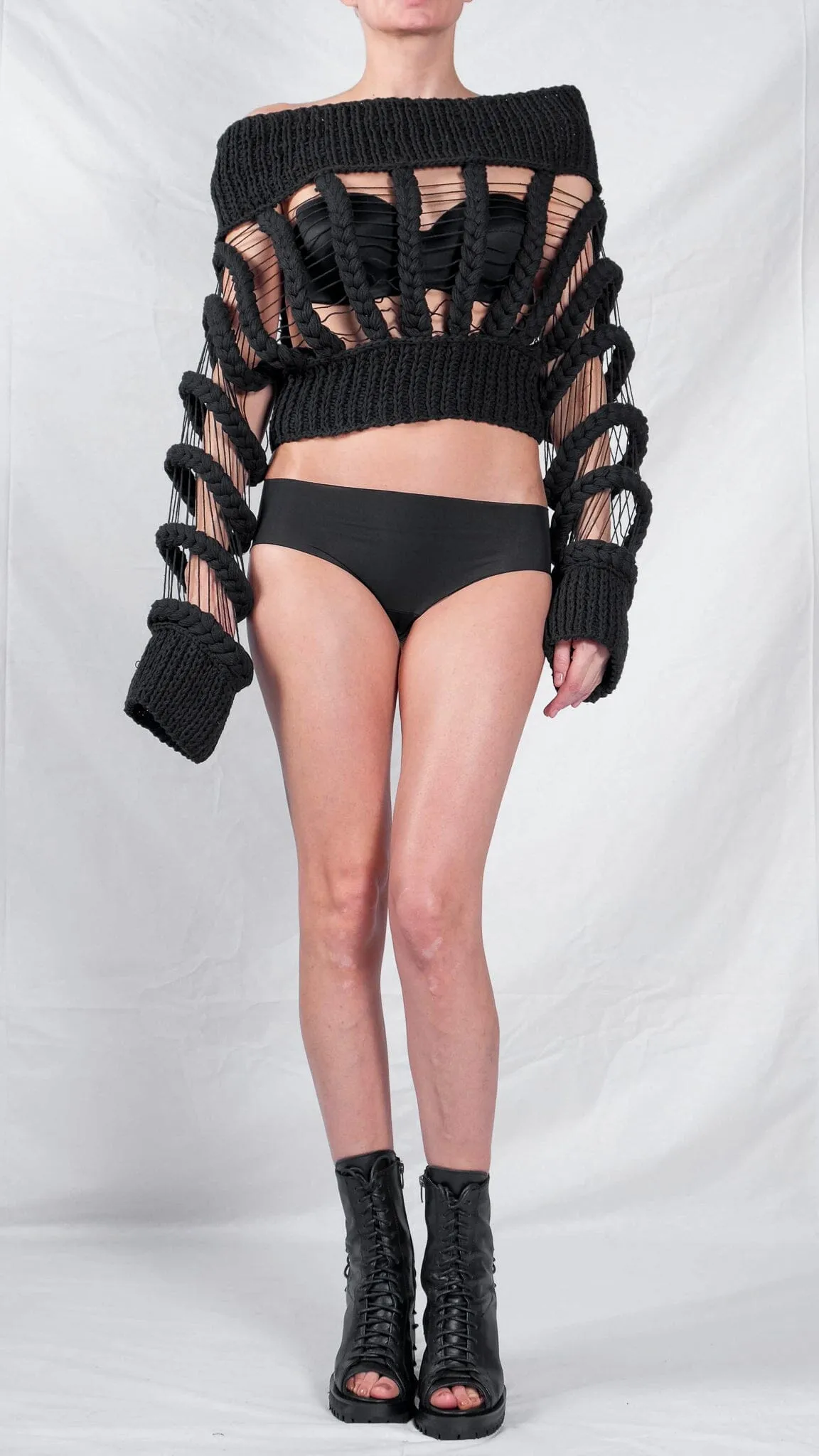 Knitted Transparent Crop Top