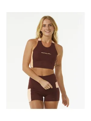 Koszulka RIP CURL Rss Revival Crop brązowy