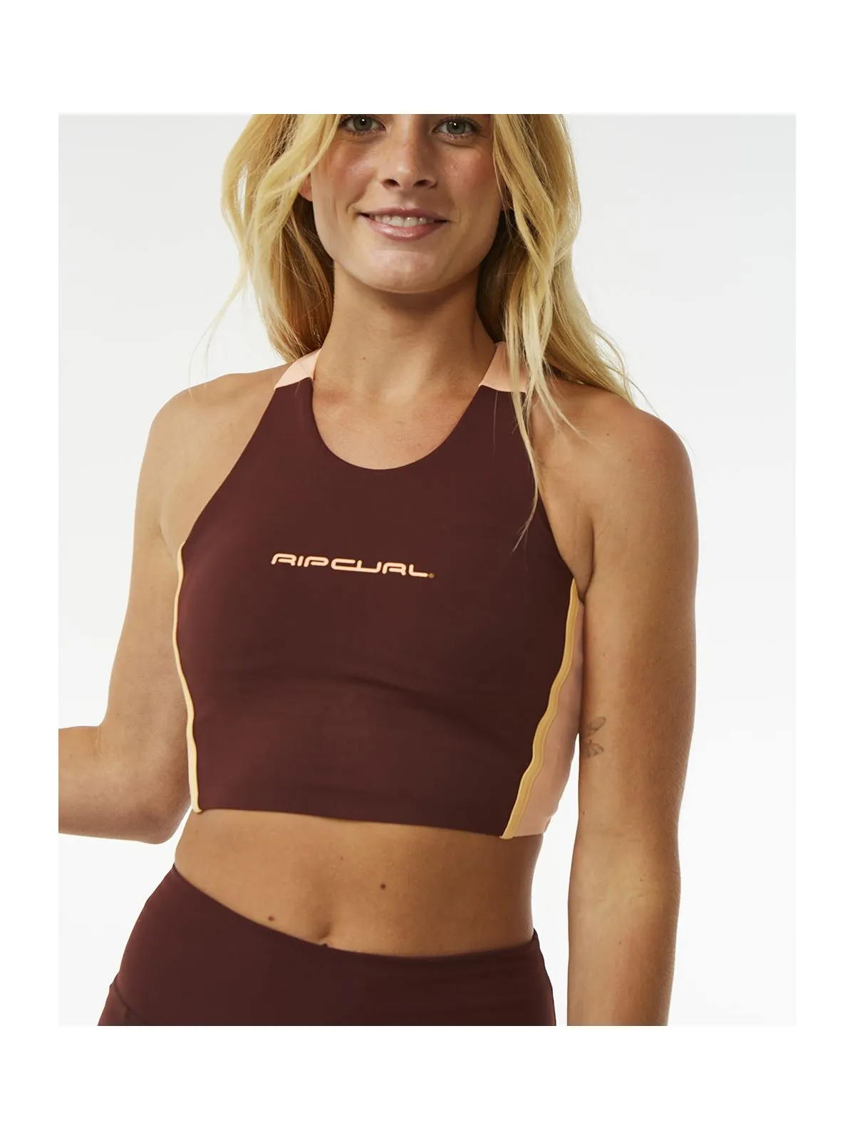 Koszulka RIP CURL Rss Revival Crop brązowy