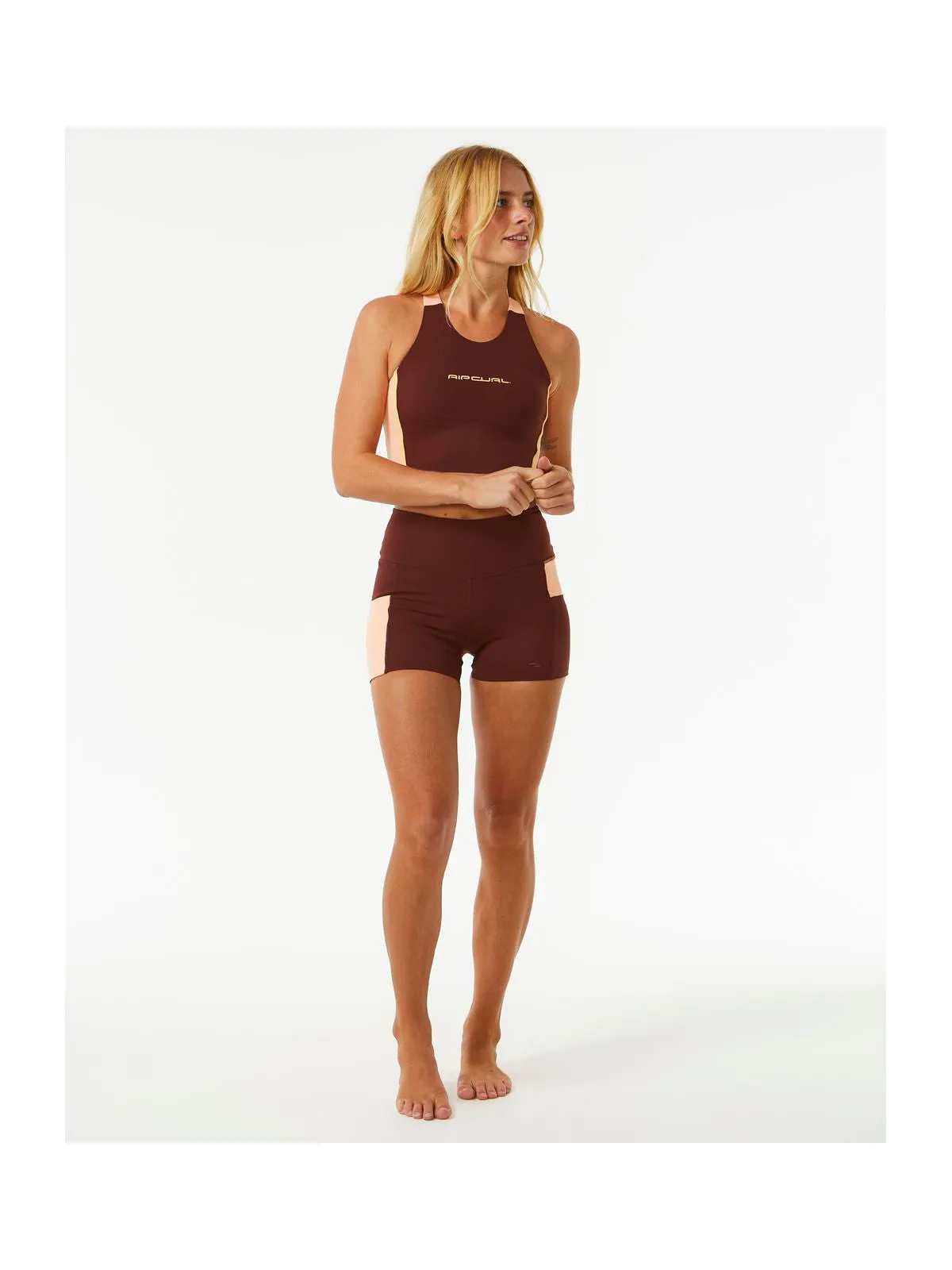 Koszulka RIP CURL Rss Revival Crop brązowy