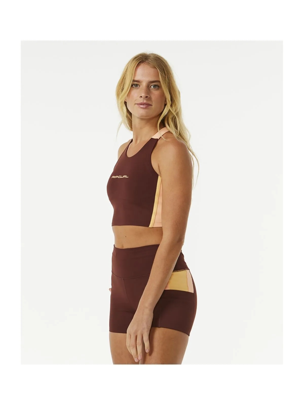 Koszulka RIP CURL Rss Revival Crop brązowy