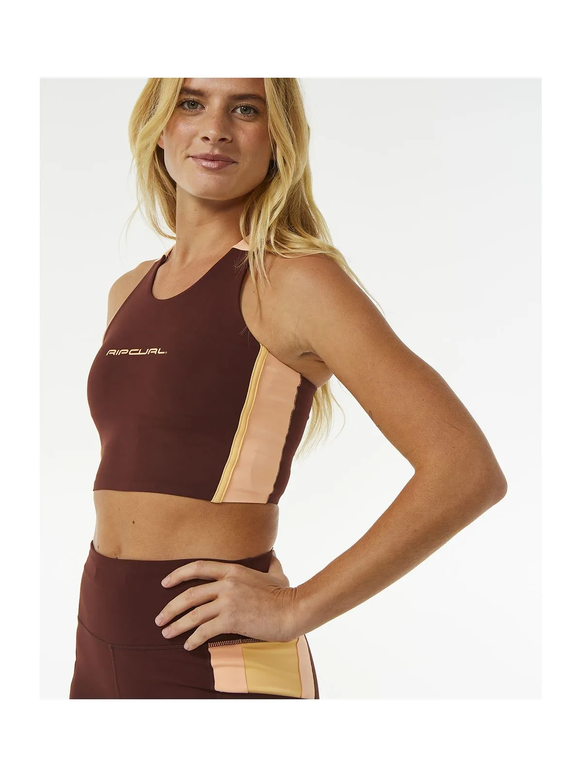 Koszulka RIP CURL Rss Revival Crop brązowy