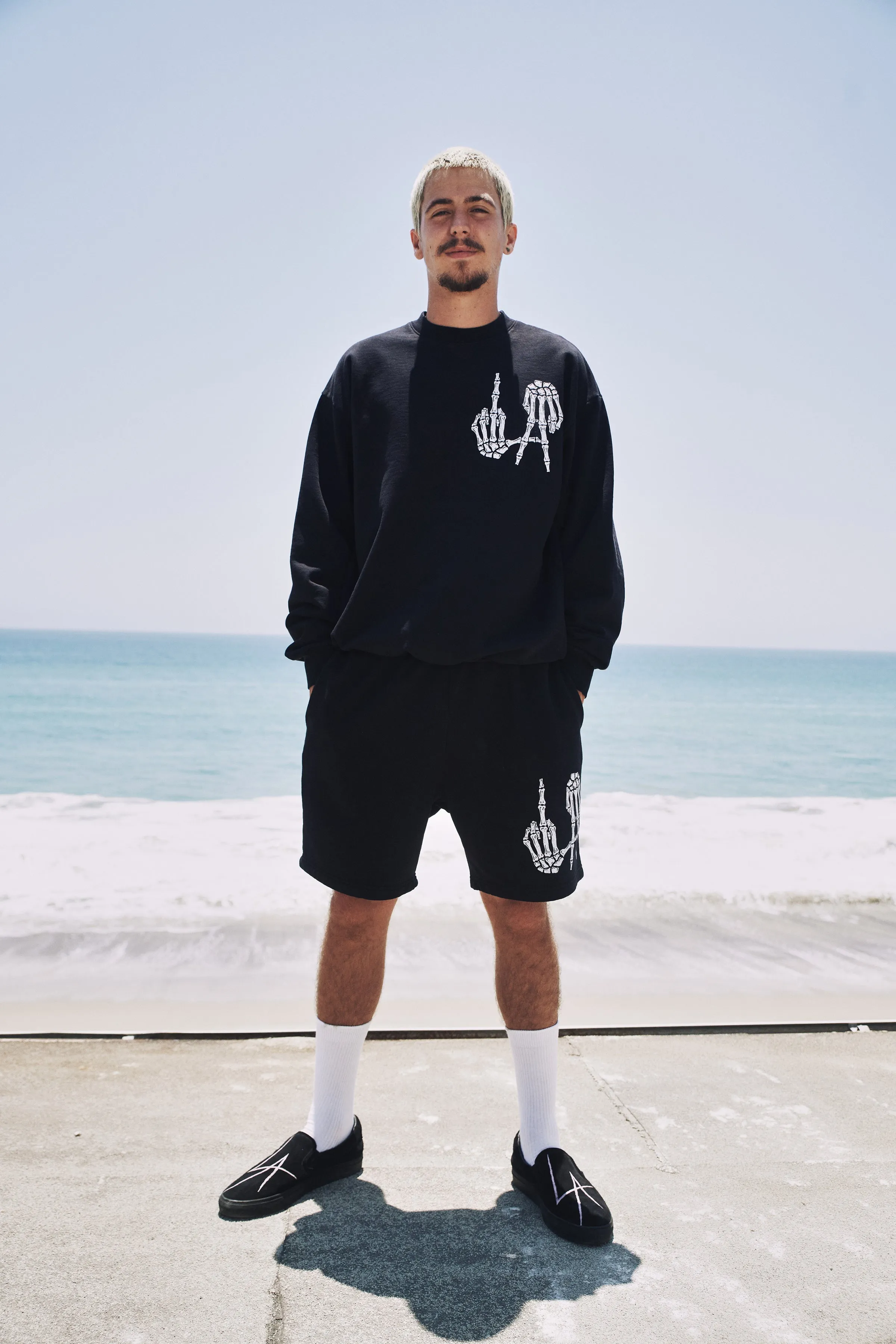 LA BONES CREW NECK FLEECE