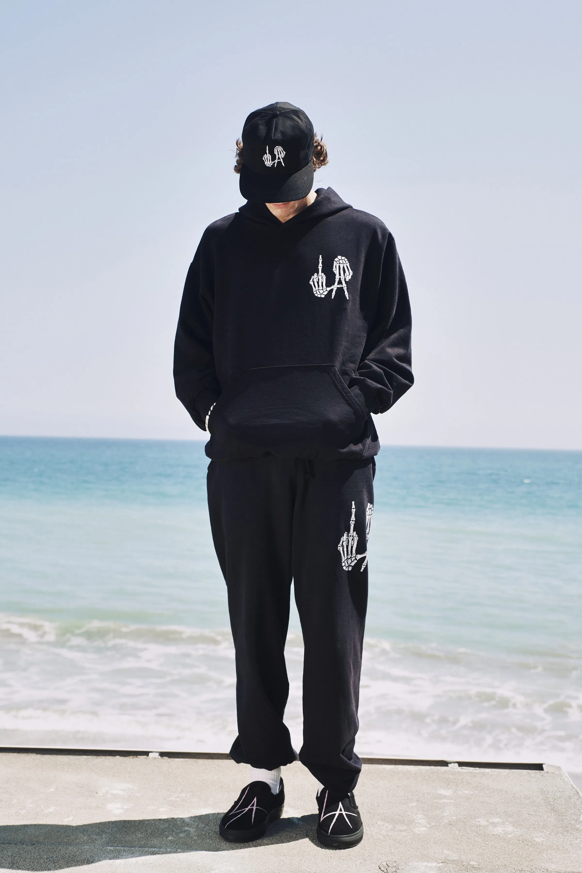 LA BONES HOODED FLEECE