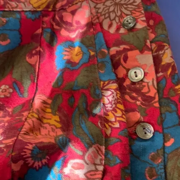 LAURA ASHLEY FLORAL SKIRT AND AQUA BLOUSE SET 14 &amp; 12-18MO MATCH