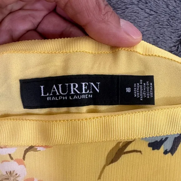 Lauren Ralph Lauren Floral Ruffle-Trim Georgette A-Line Mini Skirt Size 18