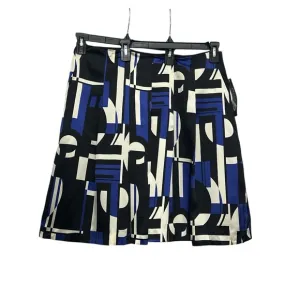 Lauren Ralph Lauren Silk Geometric Print Pleated Skirt Size 14 Petite Satin NWT