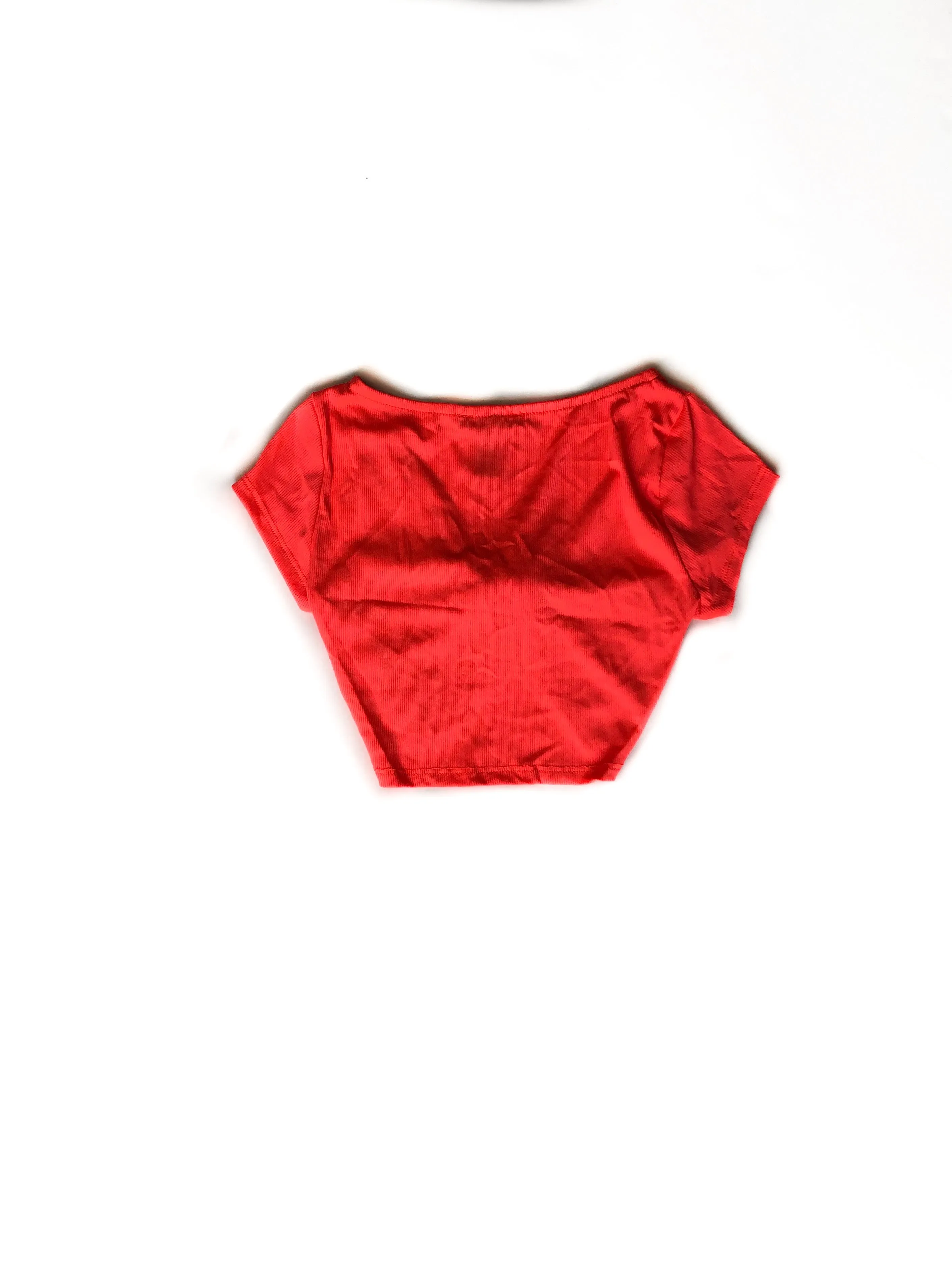 Leah Knotted Crop Top - Neon Pink