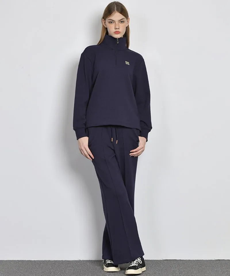 LENUCU Women's Wide Sweat Pants - Navy