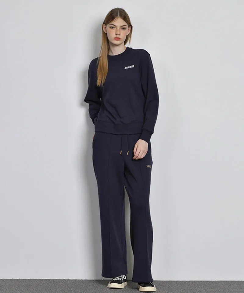 LENUCU Women's Wide Sweat Pants - Navy