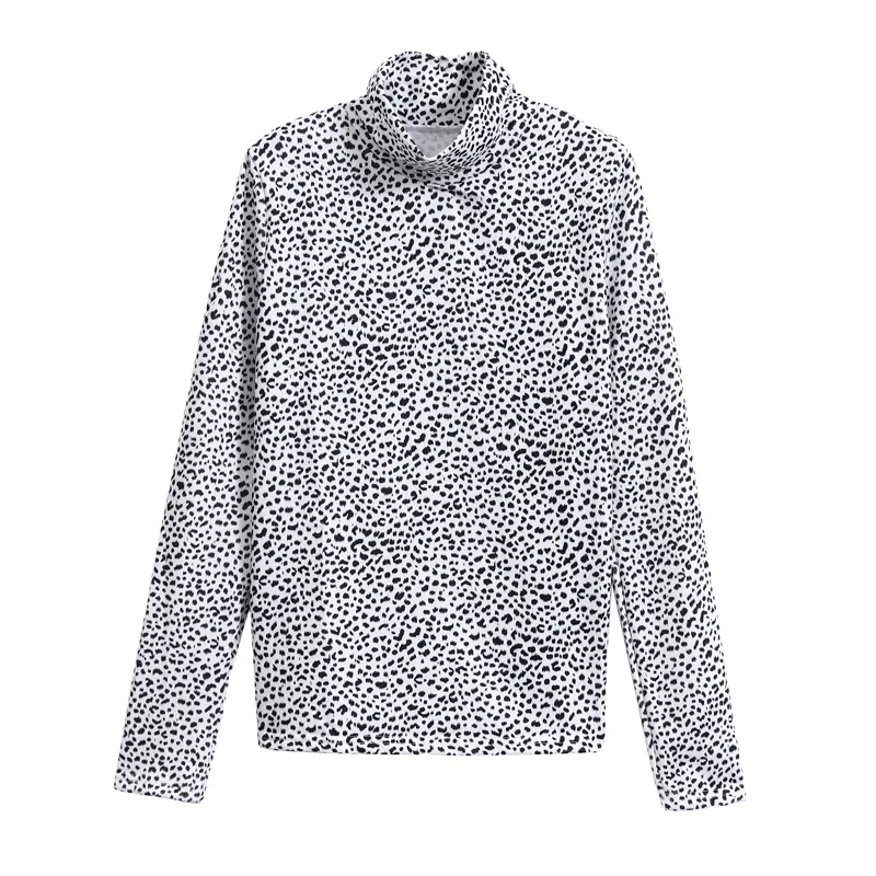 Leopard print long sleeve T-shirt KF81769