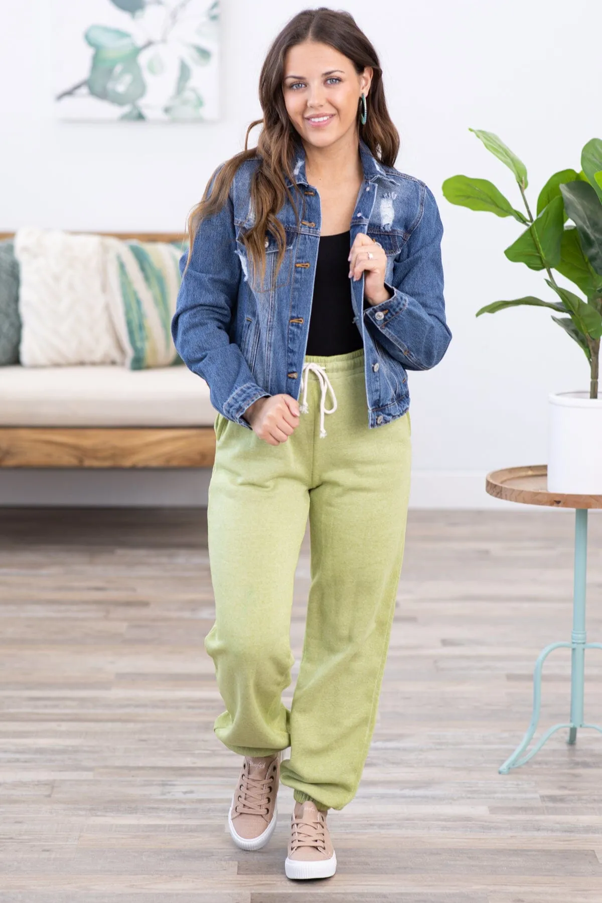 Light Olive Pigment Dyed Jogger Sweatpants