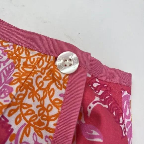 Lilly Pulitzer Reversible Mini Skirt Pink Yellow Monkey Elephant petite