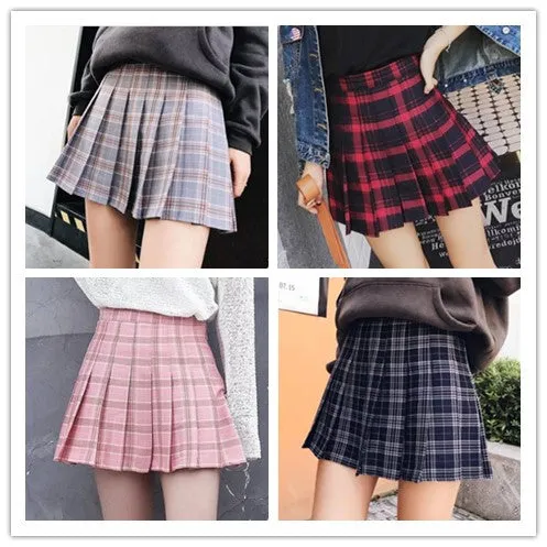 Lolita plaid pleated skirt yc20961