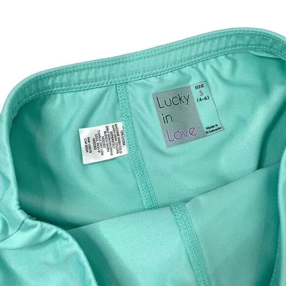 Lucky in Love pleated trim aqua turquoise color skorts skirt Size S pickle ball