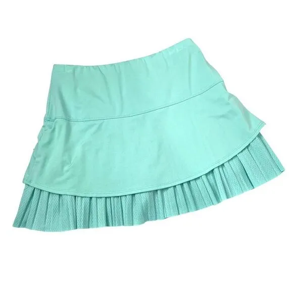 Lucky in Love pleated trim aqua turquoise color skorts skirt Size S pickle ball
