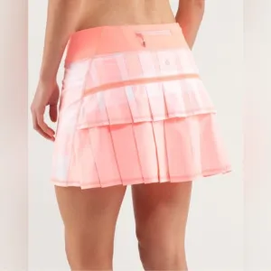 Lululemon  Pace Setter Pleated Pink Tie Dye  Bleached Coral Pink sz  10