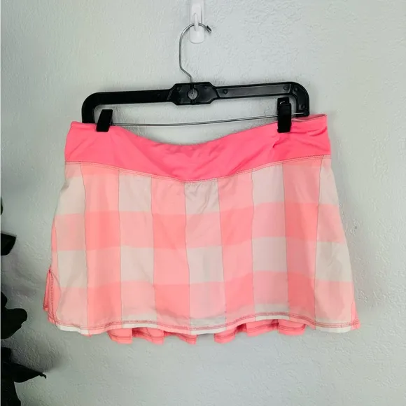 Lululemon  Pace Setter Pleated Pink Tie Dye  Bleached Coral Pink sz  10
