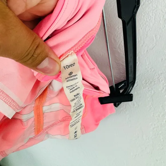 Lululemon  Pace Setter Pleated Pink Tie Dye  Bleached Coral Pink sz  10