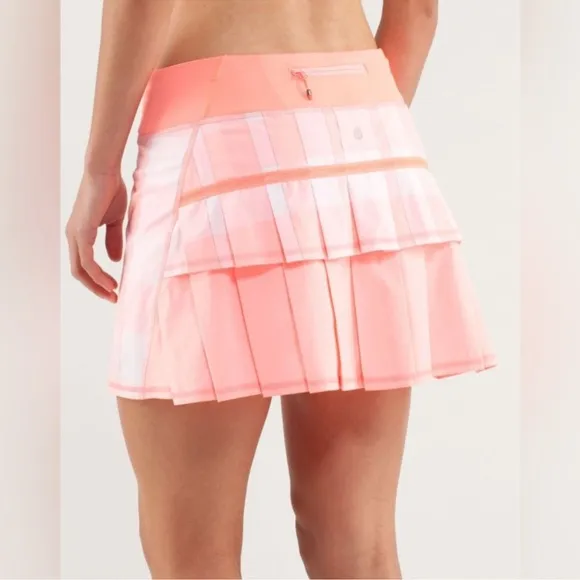 Lululemon  Pace Setter Pleated Pink Tie Dye  Bleached Coral Pink sz  10