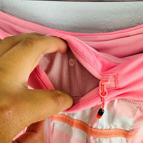 Lululemon  Pace Setter Pleated Pink Tie Dye  Bleached Coral Pink sz  10