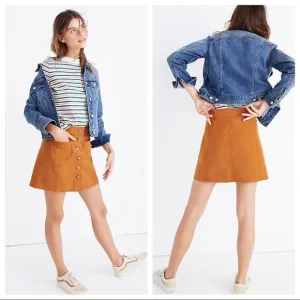 Madewell Garment-Dyed Patch Pocket Skirt Size 6