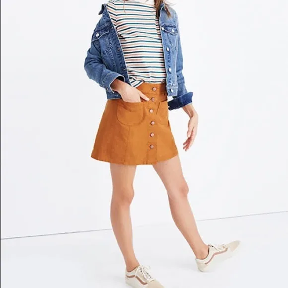 Madewell Garment-Dyed Patch Pocket Skirt Size 6