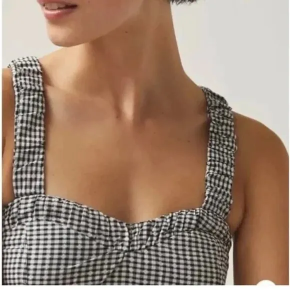 Maeve Anthropologie Gingham Mini Dress
