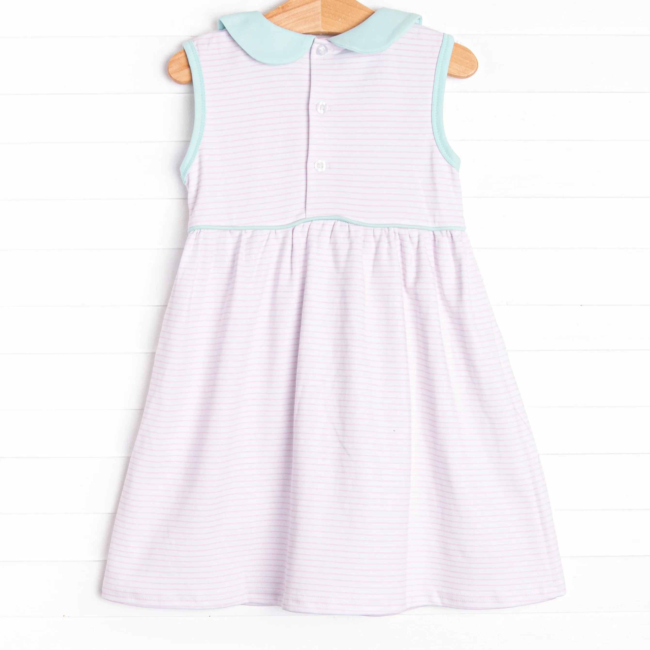 Marcella Pima Dress, Pink Stripe